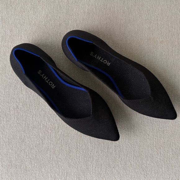 ROTHY'S The Point Ballet Flats Slip-On Lightweight Black Size 9 - Picture 6 of 8